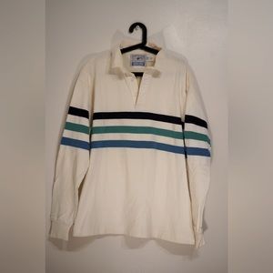 Men’s Vintage Lands End Rugby Long Sleeve Shirt